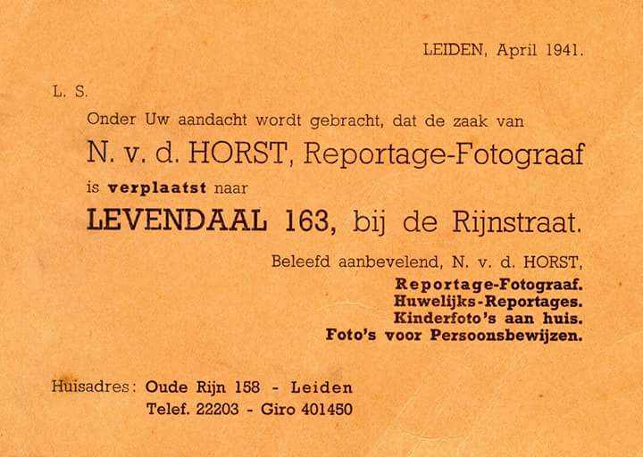 Verhuisbericht vd Horst 1941